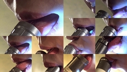 [Fetish: mouth, lips, tongue and saliva-up] what fellatio is the camera? 2 (taken from light / outside)
