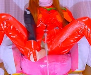Semen mass ejaculation, cosplay of Asuka plug suit bukkake to Anany, Kos [Evangelion Asuka] [transvestite, male daughter]